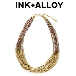 Ink + Alloy Multi-Strand Bead Necklace